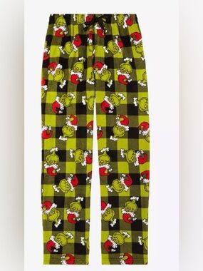 NWT Our Universe Dr Seuss Grinch plaid holiday sleep pants size LG/XL